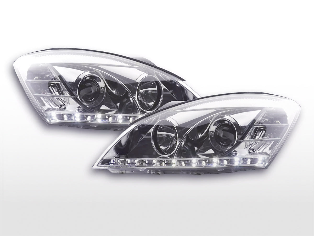 Scheinwerfer Set Daylight LED TFL-Optik Mercedes S-Klasse W220 02-05 schwarz Scheinwerfer Set Daylight LED TFL-Optik Mercedes S-Klasse W220 02-05 schwarz